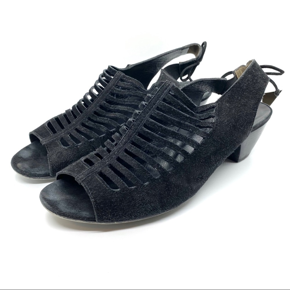 Paul Green Suede Leather Gladiator Slingback Heels